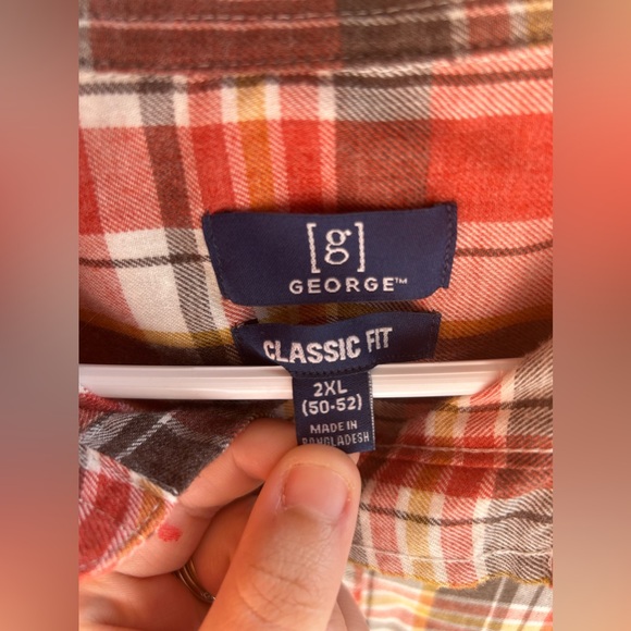 George 2X Plaid Shirt Great Condition - Picture 3 of 4
